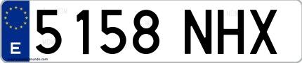 Ejemplo de matrícula española 5158 NHX