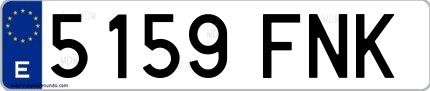 Ejemplo de matrícula española 5159 FNK