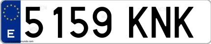 Ejemplo de matrícula española 5159 KNK