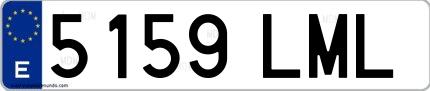 Ejemplo de matrícula española 5159 LML