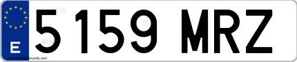 Ejemplo de matrícula española 5159 MRZ