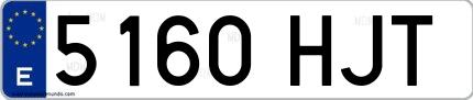 Ejemplo de matrícula española 5160 HJT