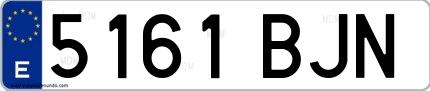 Ejemplo de matrícula española 5161 BJN