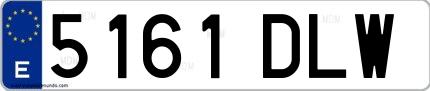 Ejemplo de matrícula española 5161 DLW