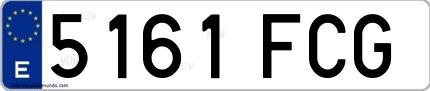 Ejemplo de matrícula española 5161 FCG