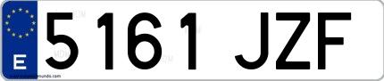Ejemplo de matrícula española 5161 JZF