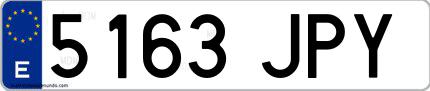 Ejemplo de matrícula española 5163 JPY