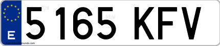 Ejemplo de matrícula de coche ordinaria 5165 KFV