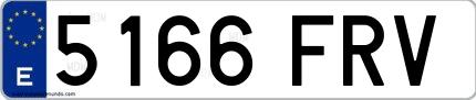 Ejemplo de matrícula española 5166 FRV