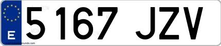Ejemplo de matrícula española 5167 JZV