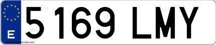 Ejemplo de matrícula española 5169 LMY