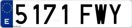 Ejemplo de matrícula española 5171 FWY