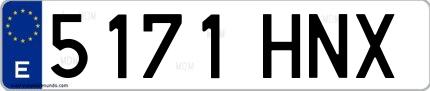 Ejemplo de matrícula española 5171 HNX