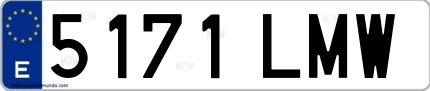 Ejemplo de matrícula española 5171 LMW
