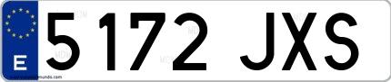 Ejemplo de matrícula española 5172 JXS