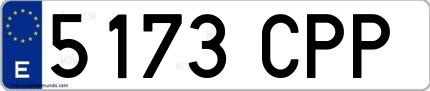 Ejemplo de matrícula española 5173 CPP