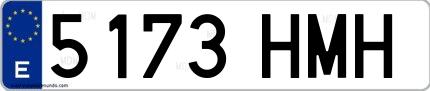 Ejemplo de matrícula española 5173 HMH
