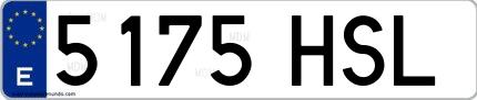 Ejemplo de matrícula española 5175 HSL