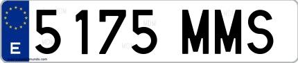 Ejemplo de matrícula española 5175 MMS