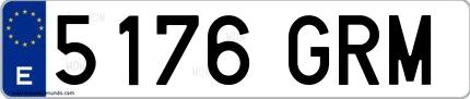 Ejemplo de matrícula española 5176 GRM