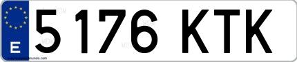 Ejemplo de matrícula española 5176 KTK