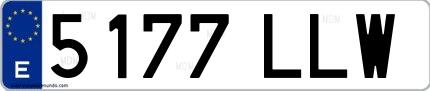 Ejemplo de matrícula española 5177 LLW
