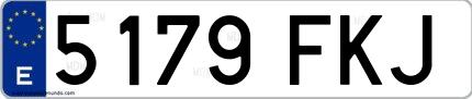 Ejemplo de matrícula española 5179 FKJ