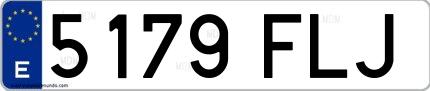 Ejemplo de matrícula española 5179 FLJ