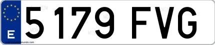 Ejemplo de matrícula española 5179 FVG