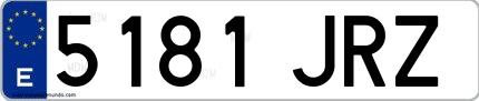 Ejemplo de matrícula española 5181 JRZ