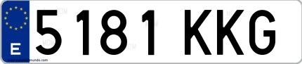 Ejemplo de matrícula española 5181 KKG