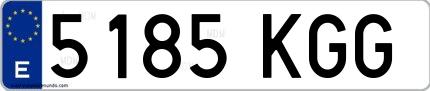 Ejemplo de matrícula española 5185 KGG