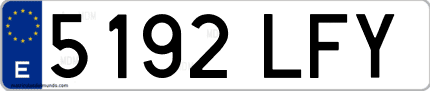 Ejemplo de matrícula de coche ordinaria 5192 LFY
