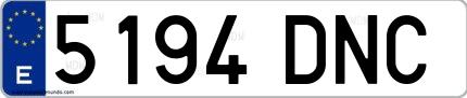 Ejemplo de matrícula española 5194 DNC