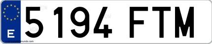 Ejemplo de matrícula española 5194 FTM