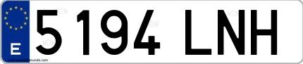 Ejemplo de matrícula española 5194 LNH