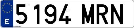 Ejemplo de matrícula española 5194 MRN