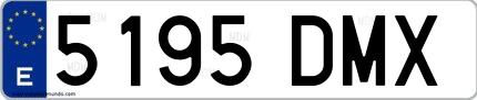 Ejemplo de matrícula española 5195 DMX