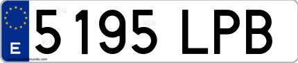 Ejemplo de matrícula de coche ordinaria 5195 LPB