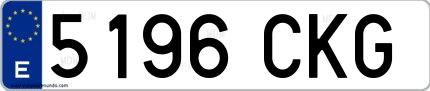 Ejemplo de matrícula española 5196 CKG