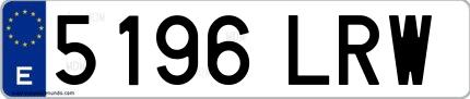 Ejemplo de matrícula española 5196 LRW