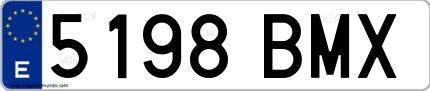 Ejemplo de matrícula española 5198 BMX