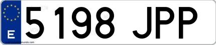 Ejemplo de matrícula española 5198 JPP