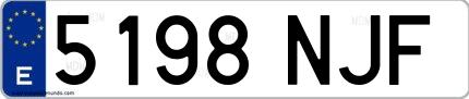 Ejemplo de matrícula española 5198 NJF