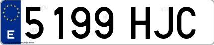 Ejemplo de matrícula española 5199 HJC