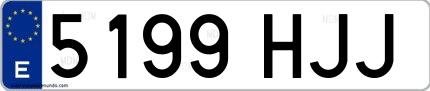 Ejemplo de matrícula española 5199 HJJ