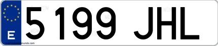 Ejemplo de matrícula española 5199 JHL