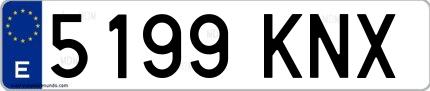 Ejemplo de matrícula española 5199 KNX