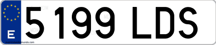 Ejemplo de matrícula de coche ordinaria 5199 LDS