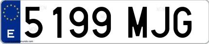 Ejemplo de matrícula española 5199 MJG